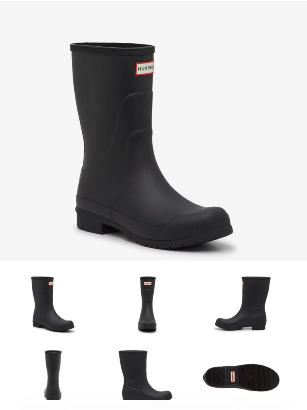 Hunter Black Mid-Calf Rain Boots